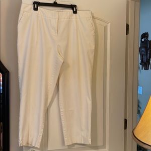 White crop pants
